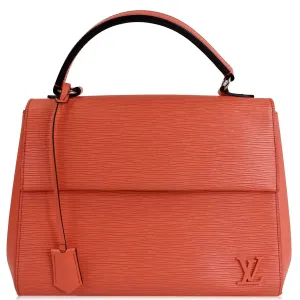 LOUIS VUITTON Cluny MM Epi Leather Satchel Bag Coral