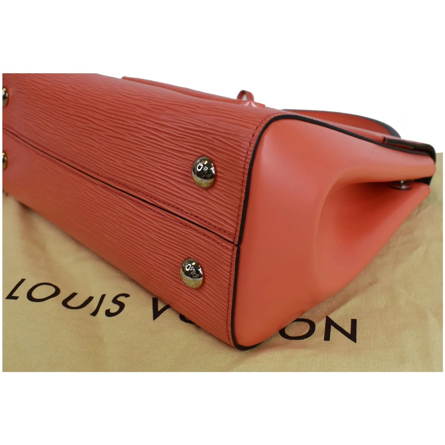 LOUIS VUITTON Cluny MM Epi Leather Satchel Bag Coral