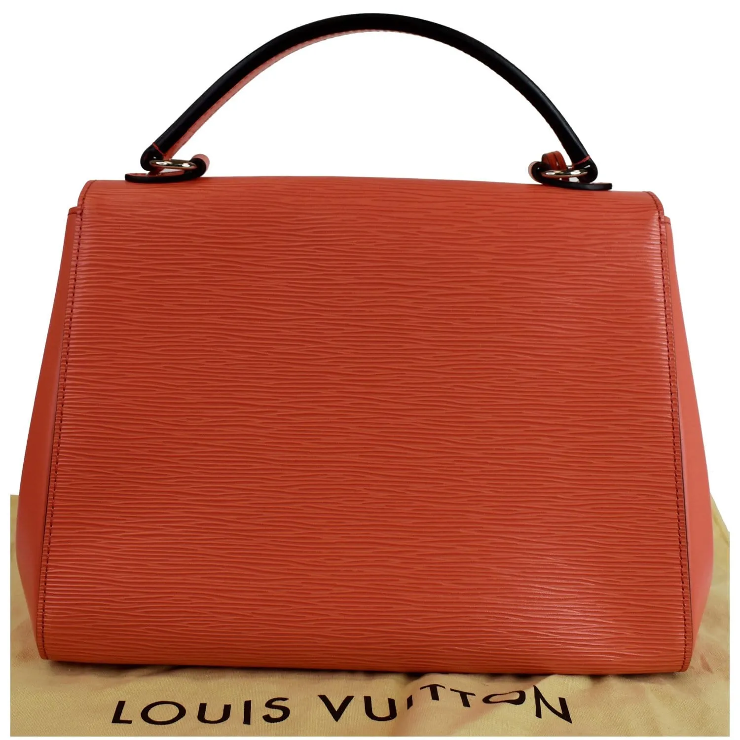 LOUIS VUITTON Cluny MM Epi Leather Satchel Bag Coral
