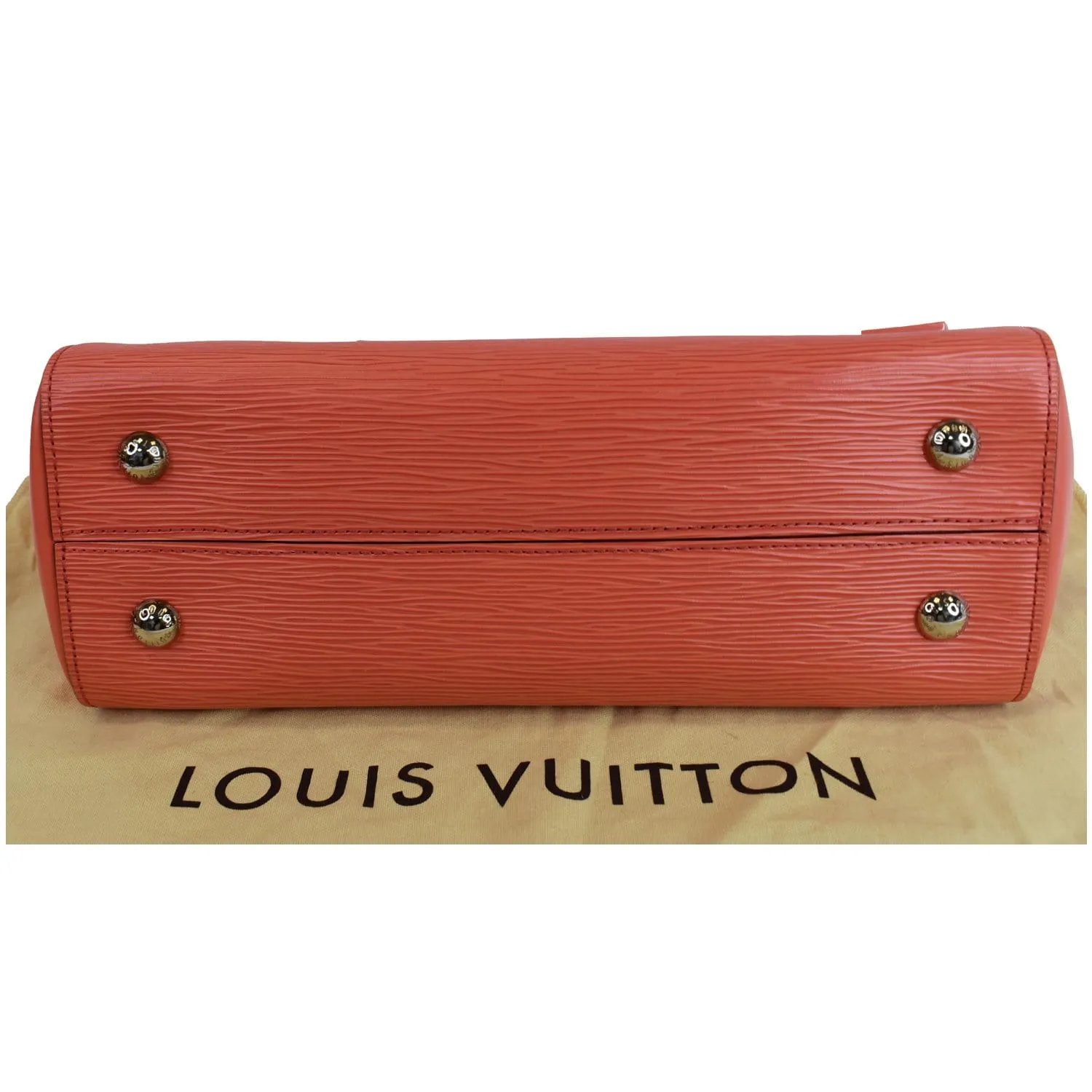LOUIS VUITTON Cluny MM Epi Leather Satchel Bag Coral