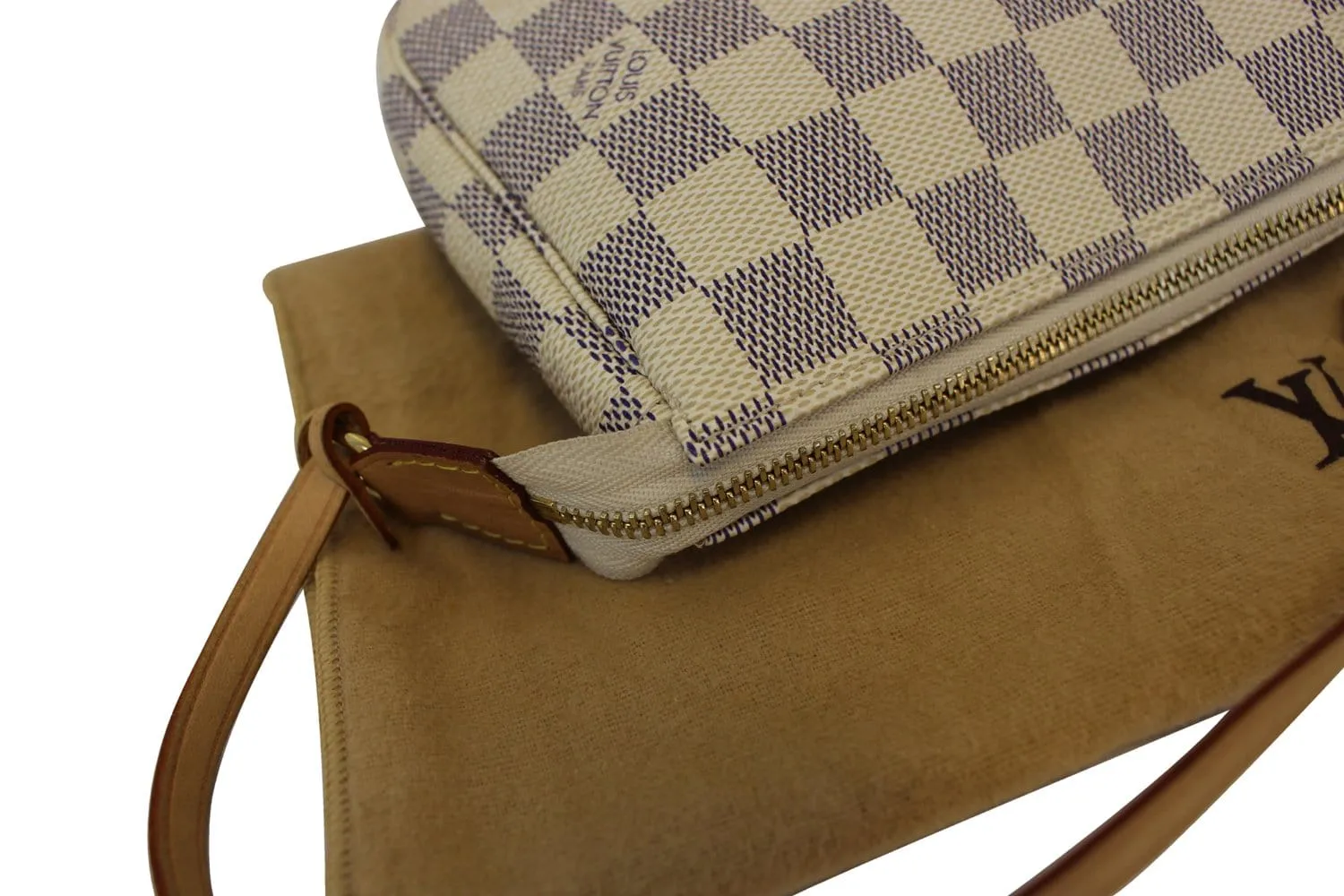 LOUIS VUITTON Damier Azur White Pochette Accessoires Pouch
