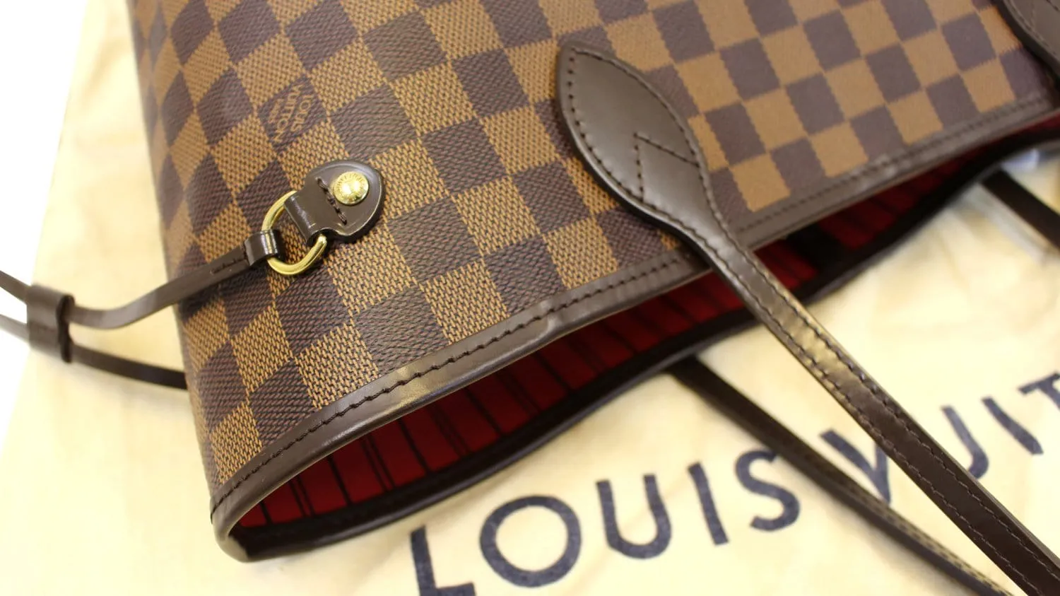 LOUIS VUITTON Damier Ebene Neverfull MM Shoulder Bag