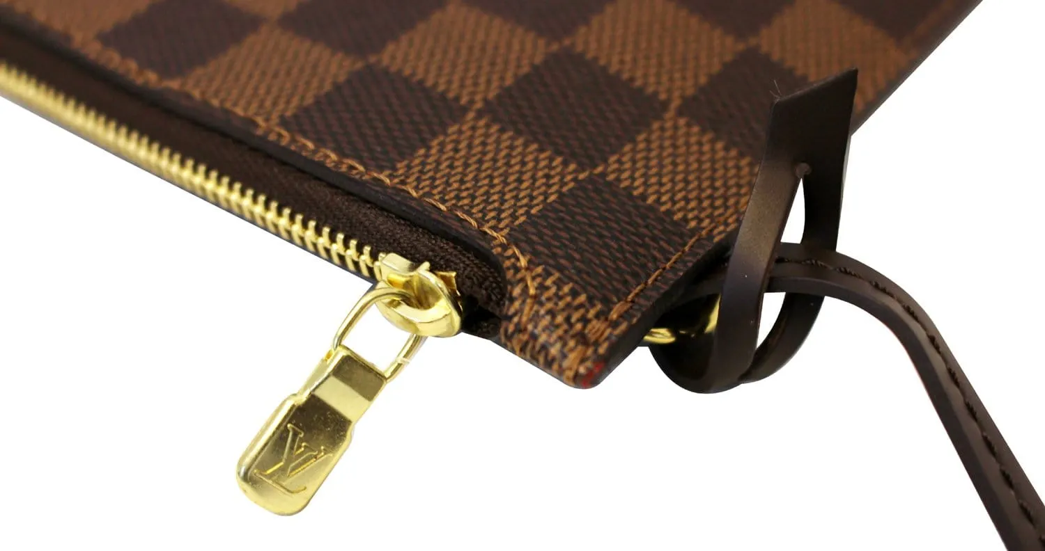 LOUIS VUITTON Damier Ebene Neverfull NM MM Pochette Wristlet