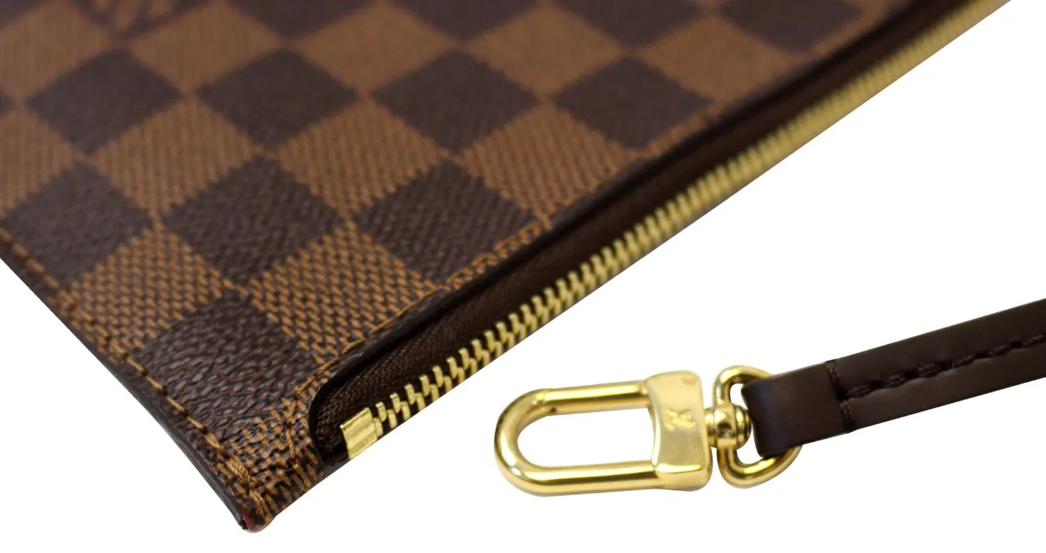LOUIS VUITTON Damier Ebene Neverfull NM MM Pochette Wristlet