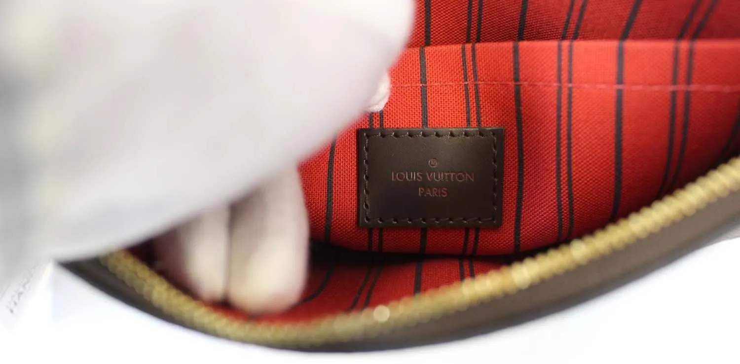 LOUIS VUITTON Damier Ebene Pochette Wristlet Pouch Neverfull MM
