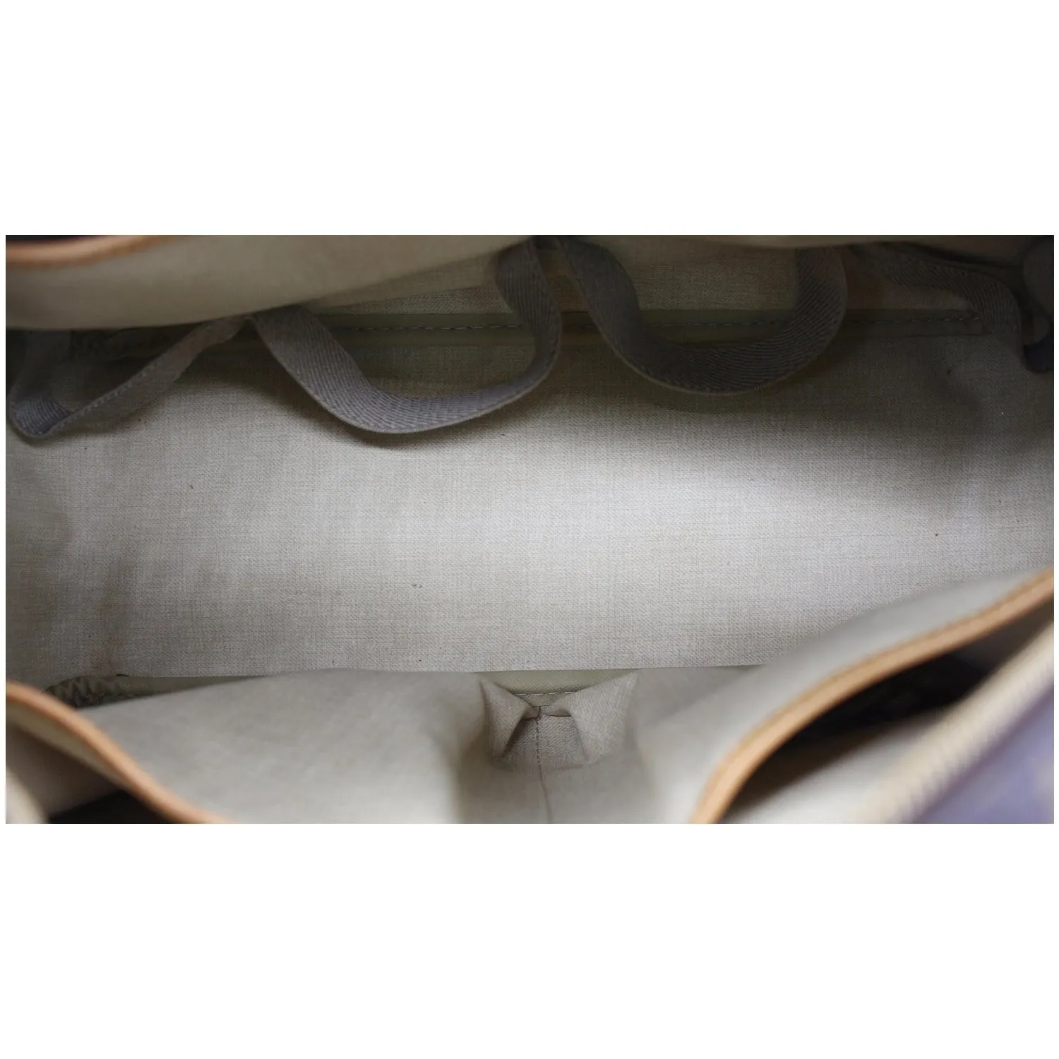 LOUIS VUITTON Deauville Boston Monogram Canvas Satchel Bag Brown