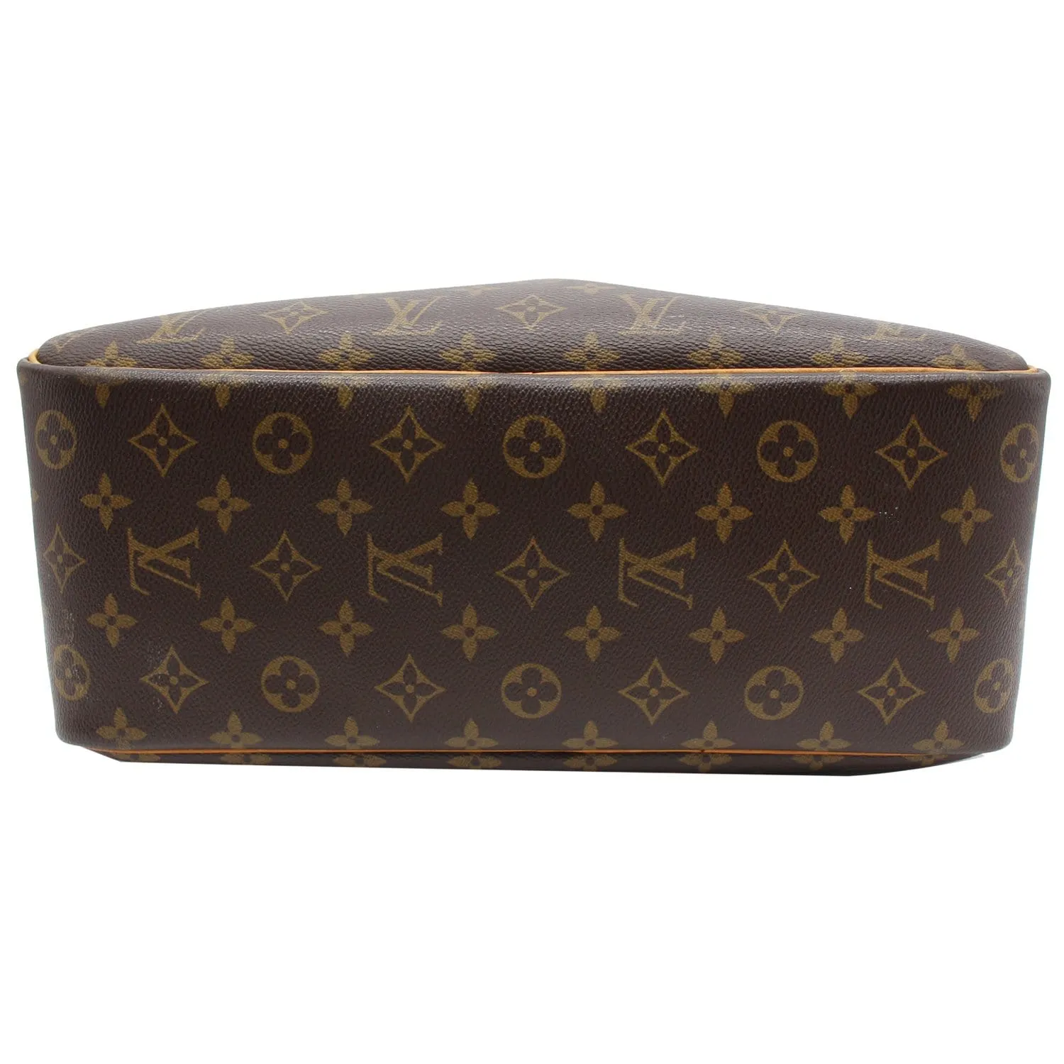 LOUIS VUITTON Deauville Boston Monogram Canvas Satchel Bag Brown