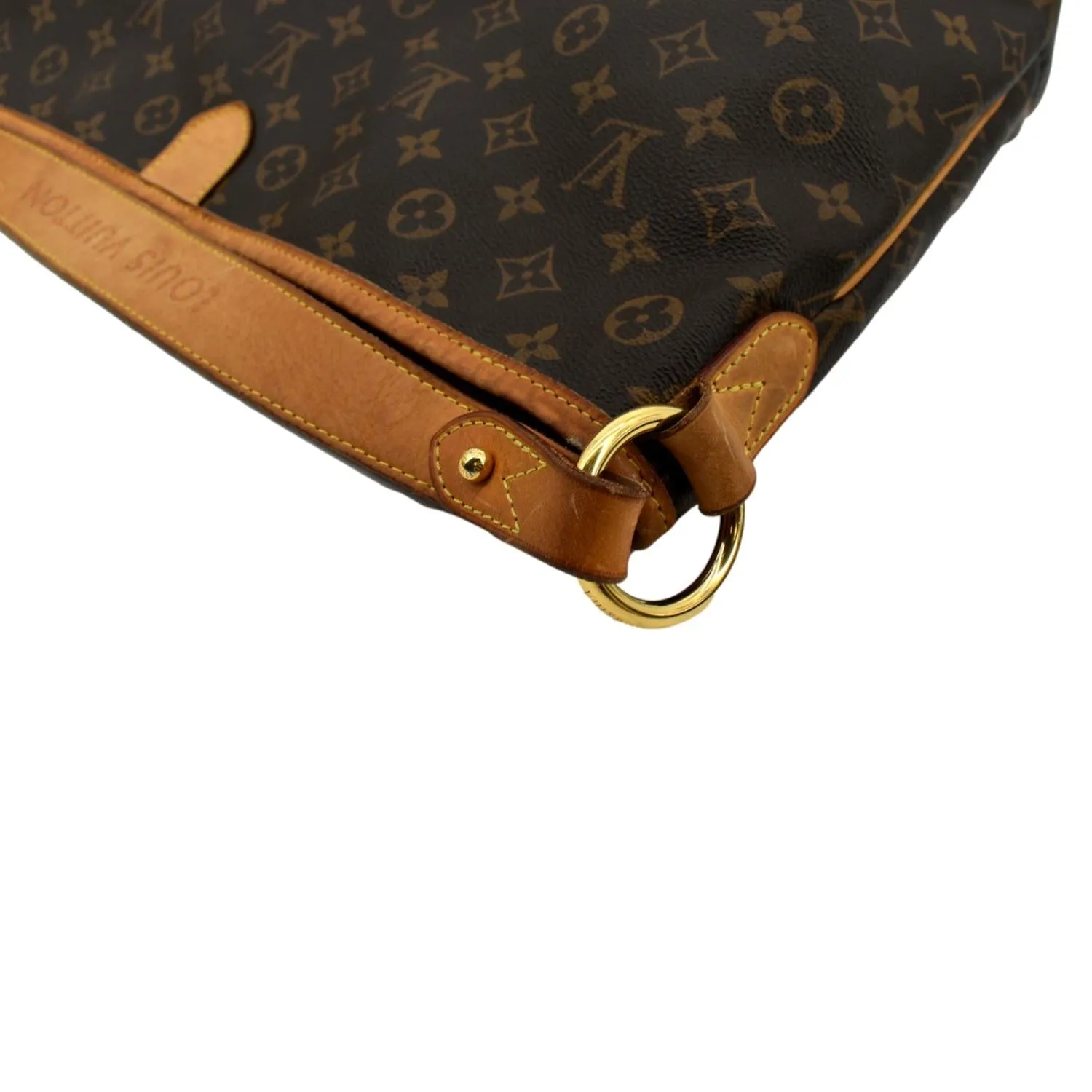 LOUIS VUITTON  Delightful MM Monogram Canvas Hobo Bag Brown