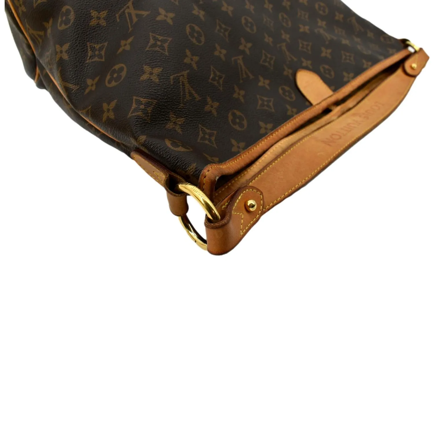 LOUIS VUITTON  Delightful MM Monogram Canvas Hobo Bag Brown