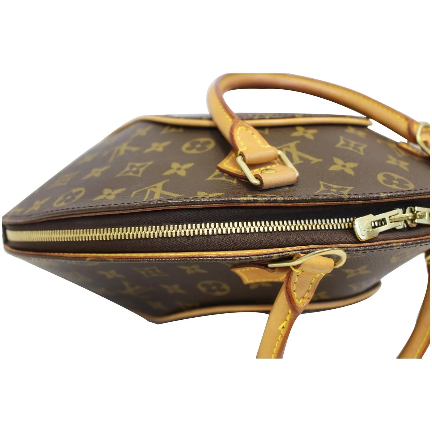 LOUIS VUITTON Ellipse MM Monogram Canvas Satchel Bag Brown