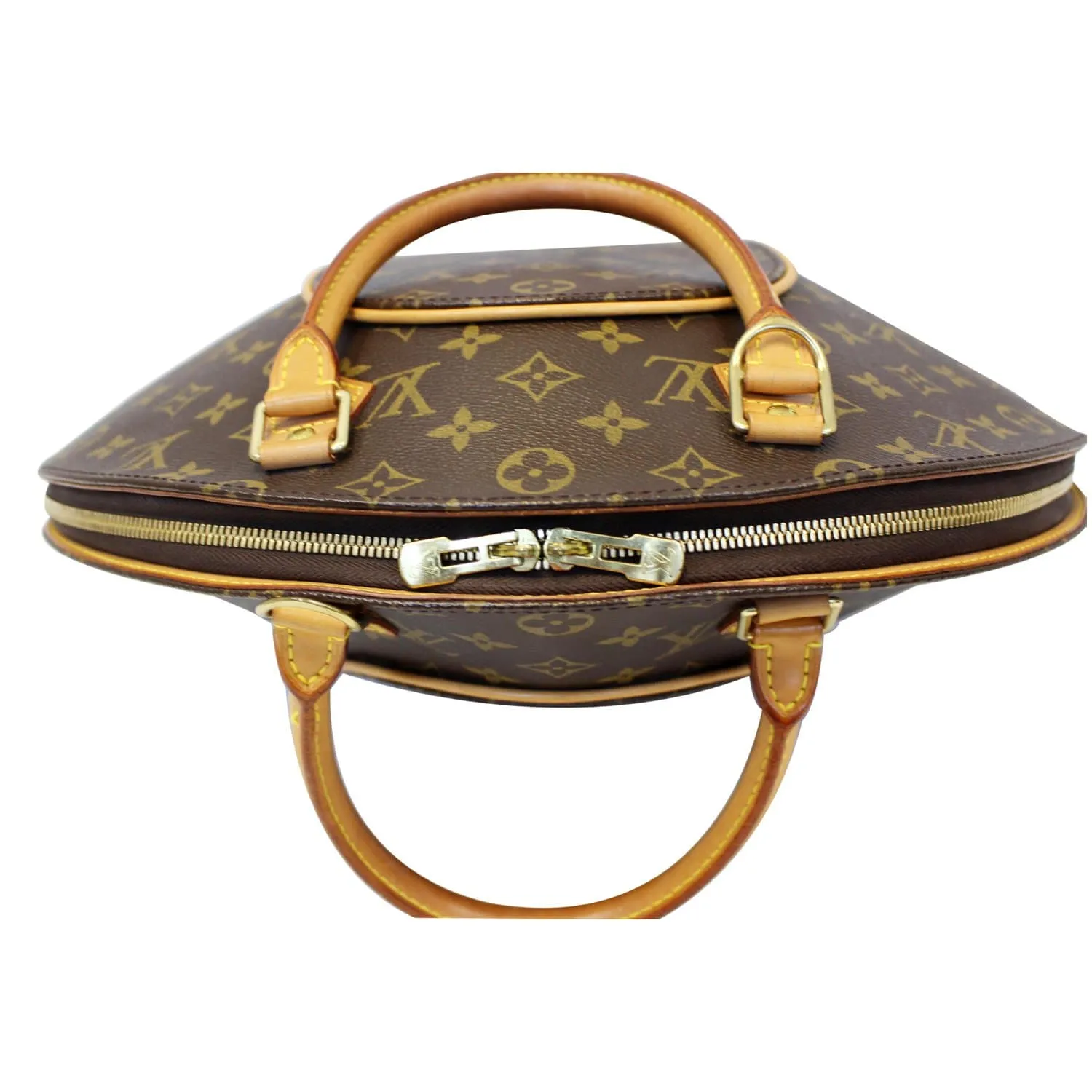 LOUIS VUITTON Ellipse MM Monogram Canvas Satchel Bag Brown