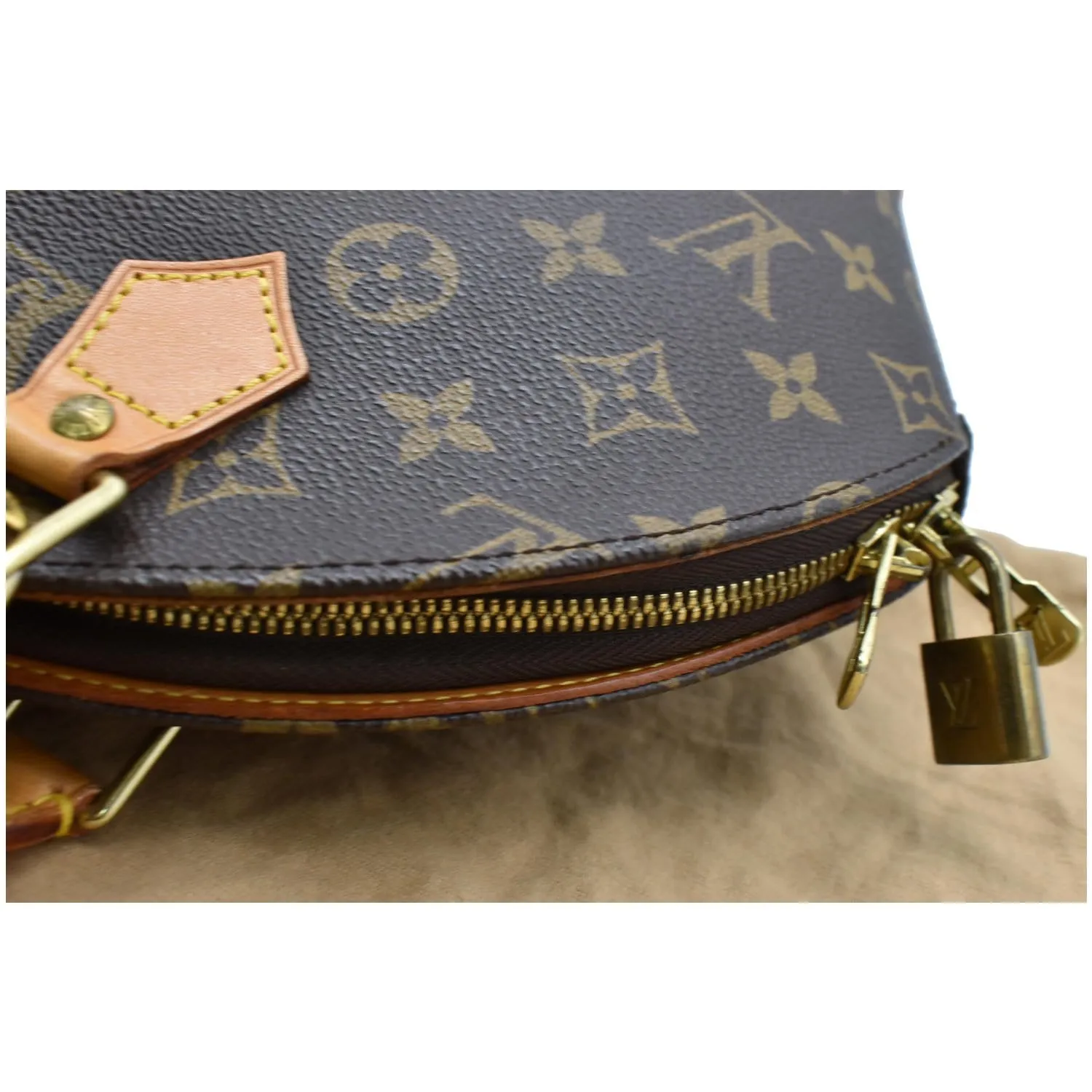 LOUIS VUITTON Ellipse PM Monogram Canvas Satchel Bag Brown