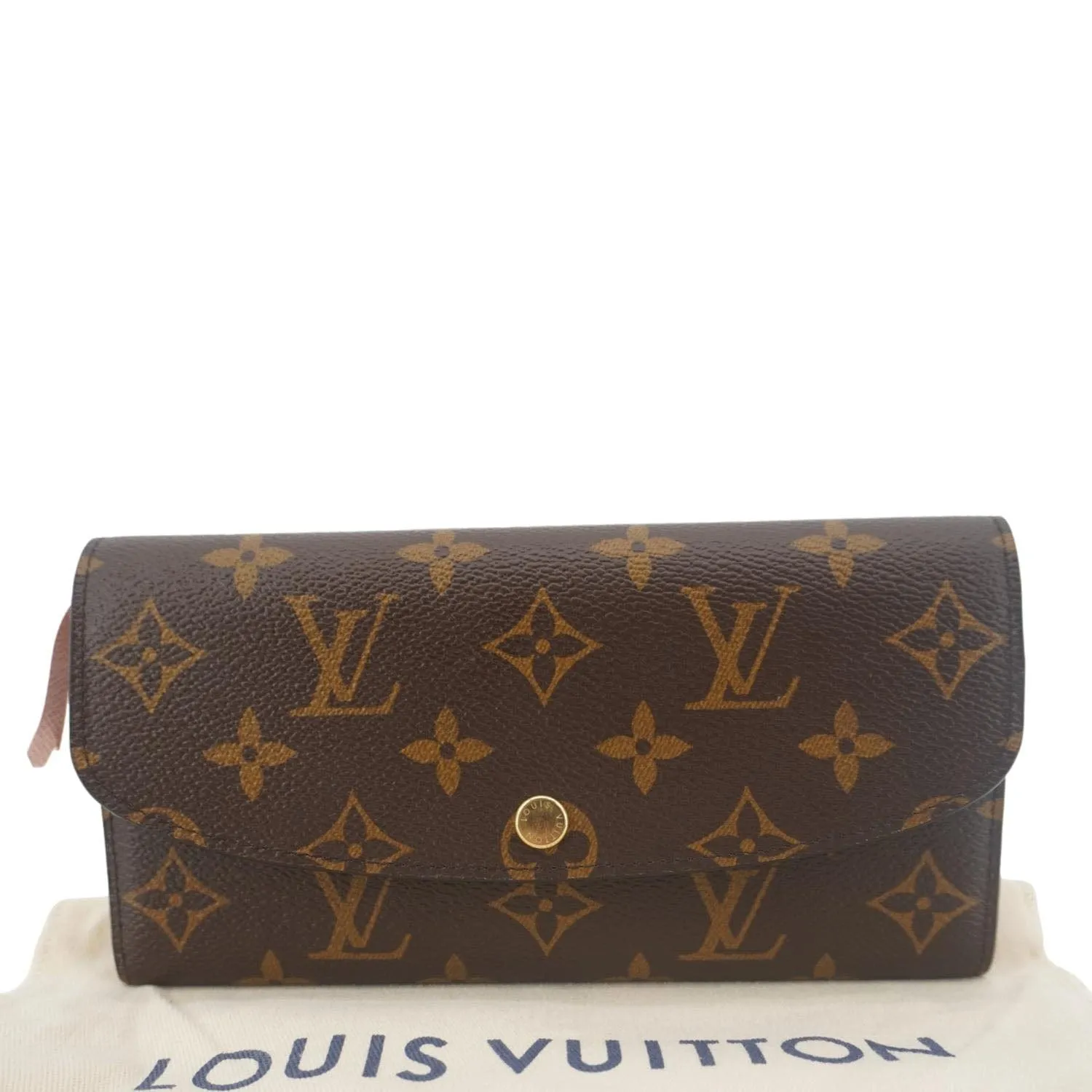 LOUIS VUITTON Emilie Monogram Canvas Wallet Rose Ballerine