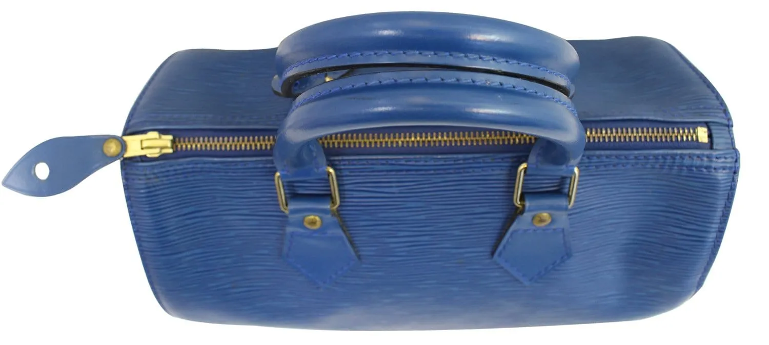 LOUIS VUITTON Epi Speedy 25 Blue Satchel Handbag - Sale