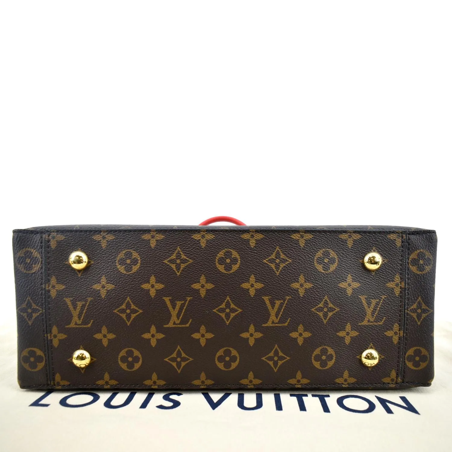 LOUIS VUITTON Flower Monogram Canvas Tote Shoulder Bag Cerise