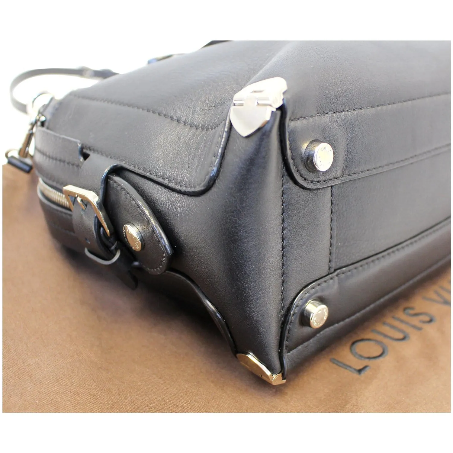 LOUIS VUITTON Garance Smooth Calfskin Leather Satchel Bag Black - 20% OFF