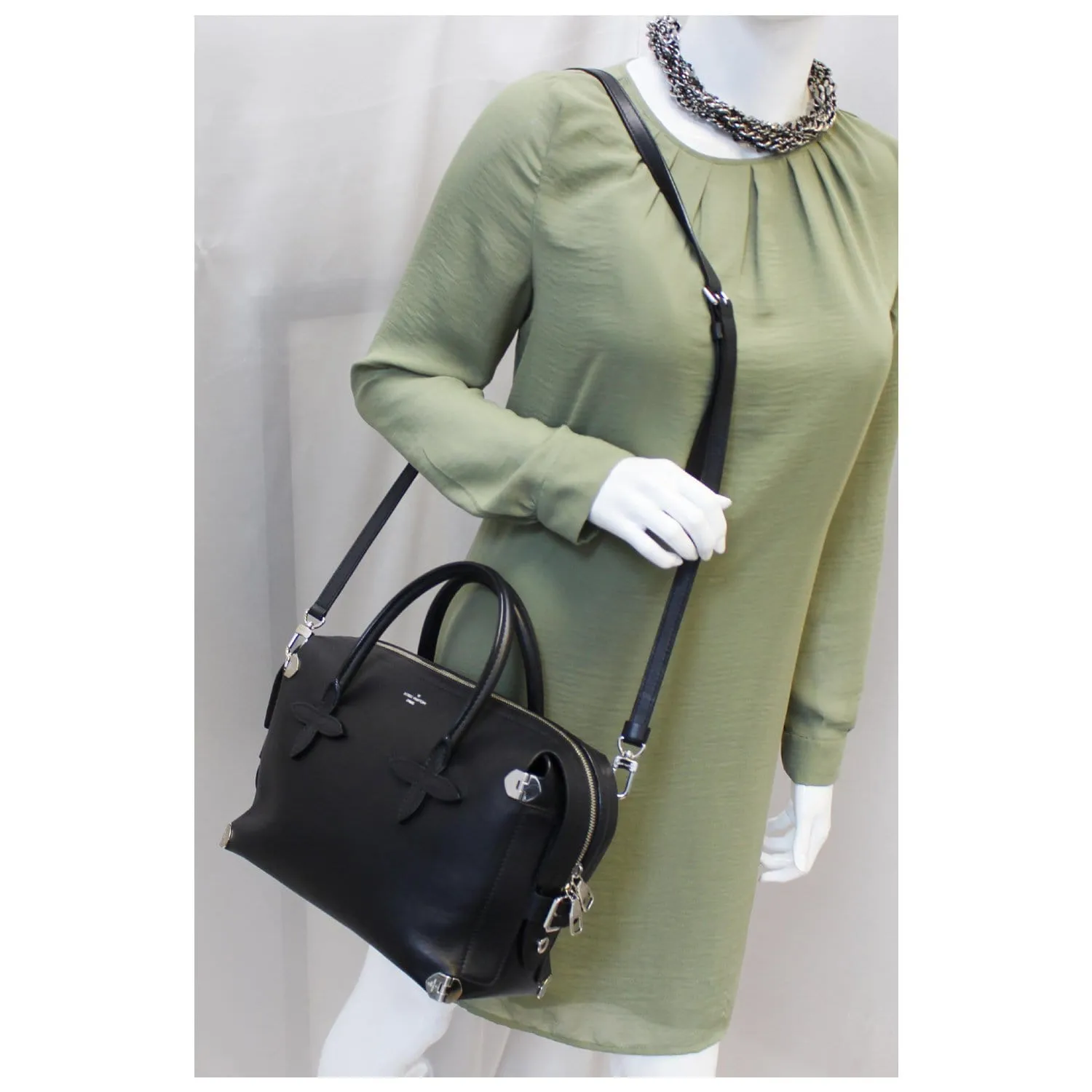 LOUIS VUITTON Garance Smooth Calfskin Leather Satchel Bag Black - 20% OFF