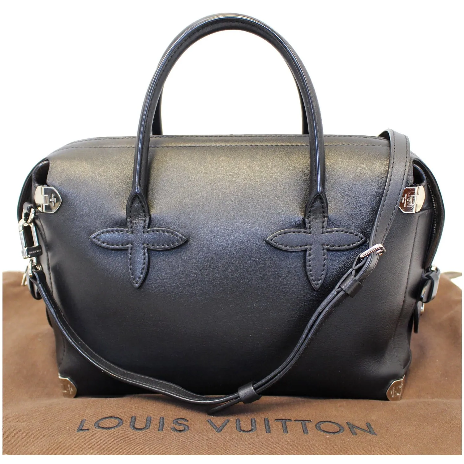 LOUIS VUITTON Garance Smooth Calfskin Leather Satchel Bag Black - 20% OFF