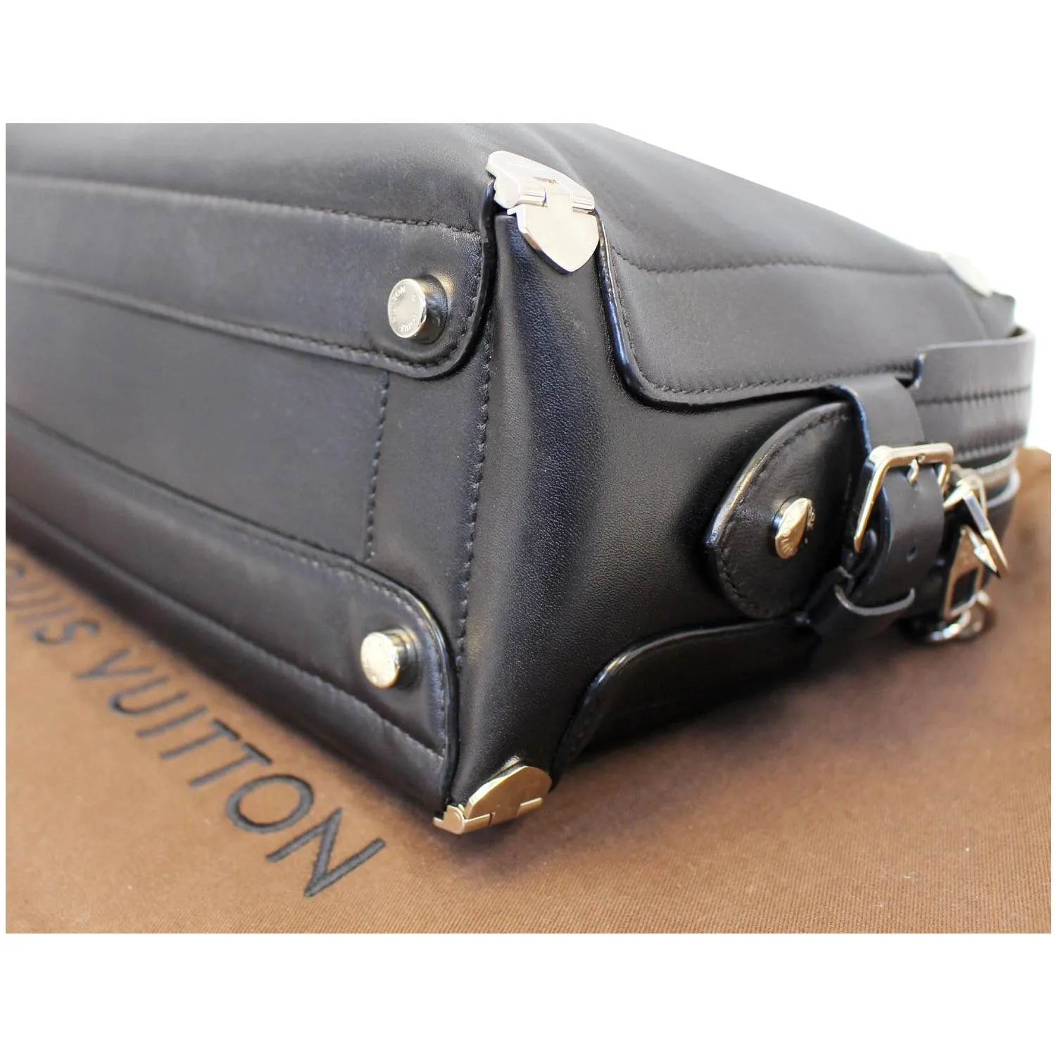 LOUIS VUITTON Garance Smooth Calfskin Leather Satchel Bag Black - 20% OFF