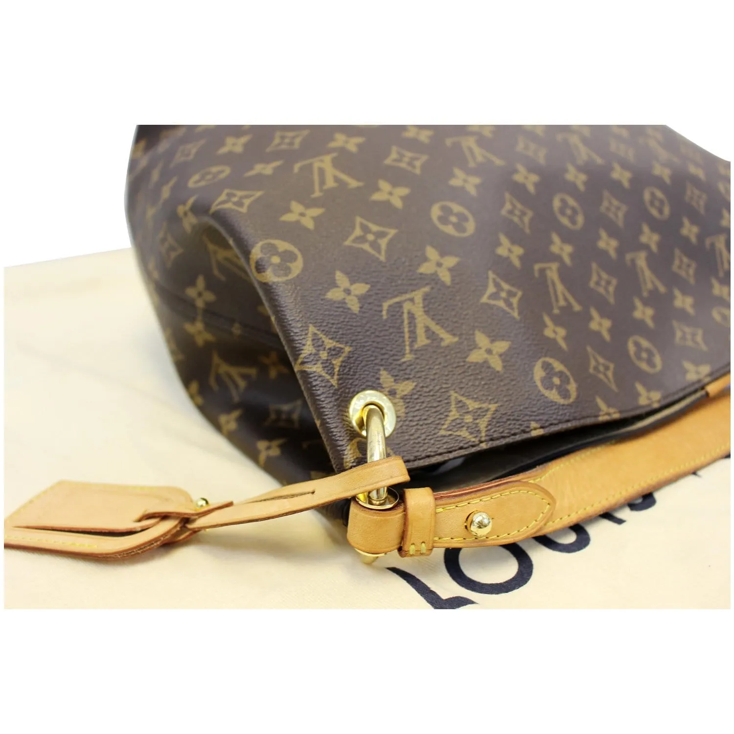 LOUIS VUITTON Graceful MM Monogram Canvas Shoulder Bag Brown