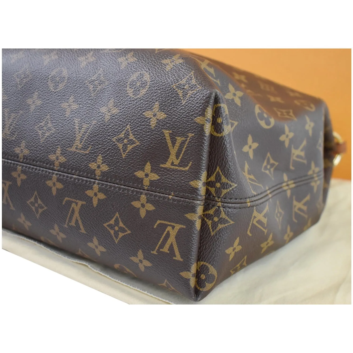 LOUIS VUITTON Graceful MM Monogram Canvas Shoulder Bag Brown