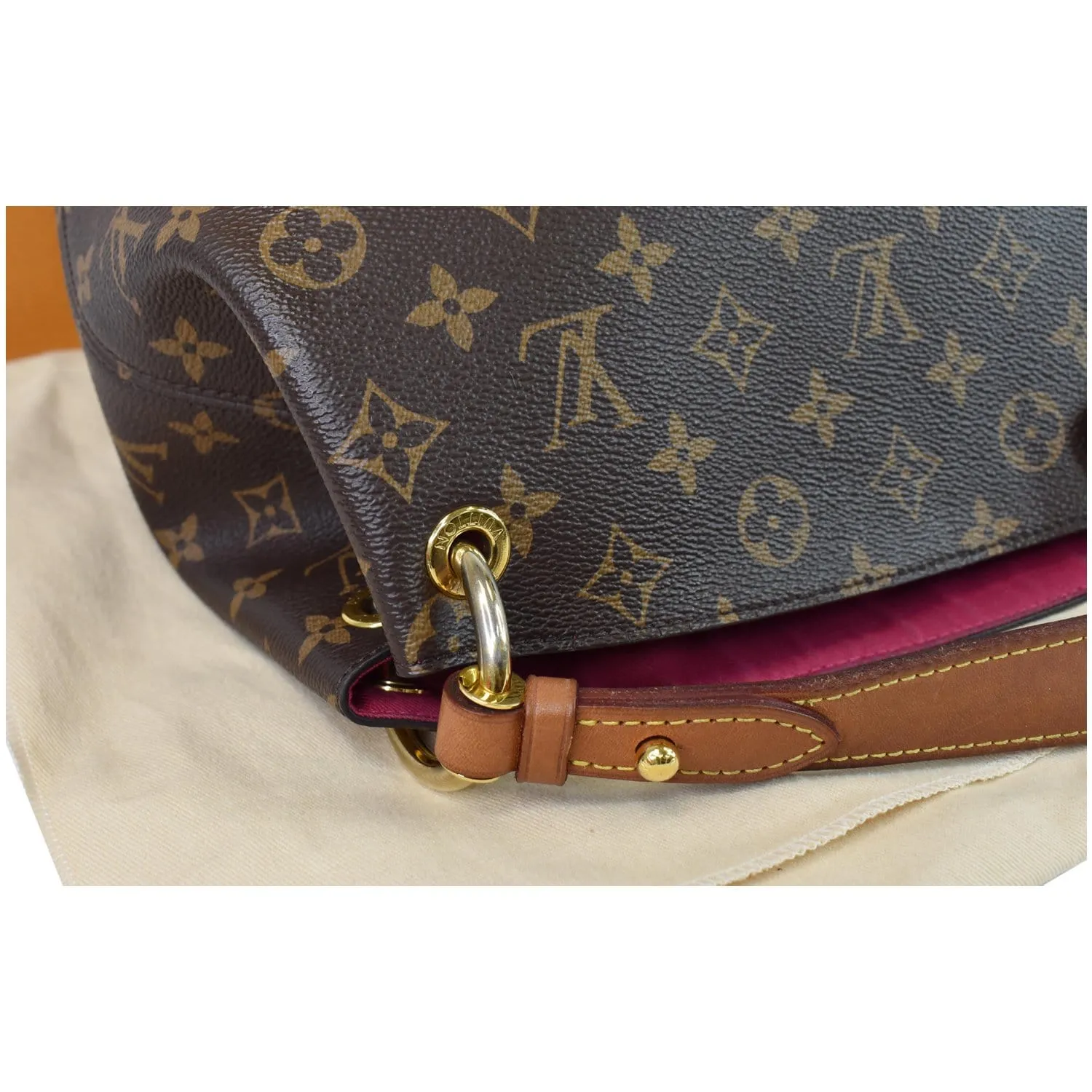 LOUIS VUITTON Graceful MM Monogram Canvas Shoulder Bag Brown