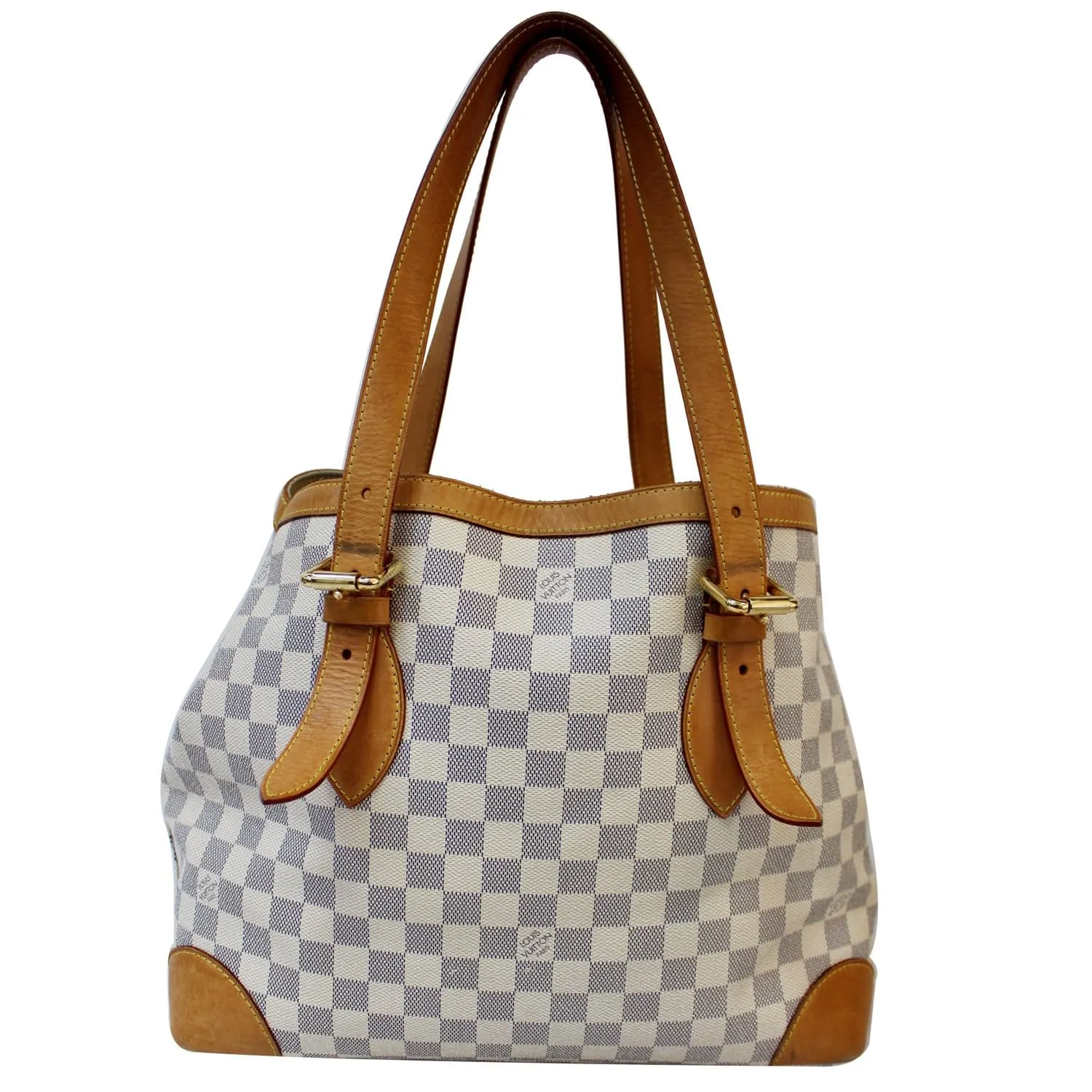LOUIS VUITTON Hampstead PM Damier Azur Shoulder Bag White