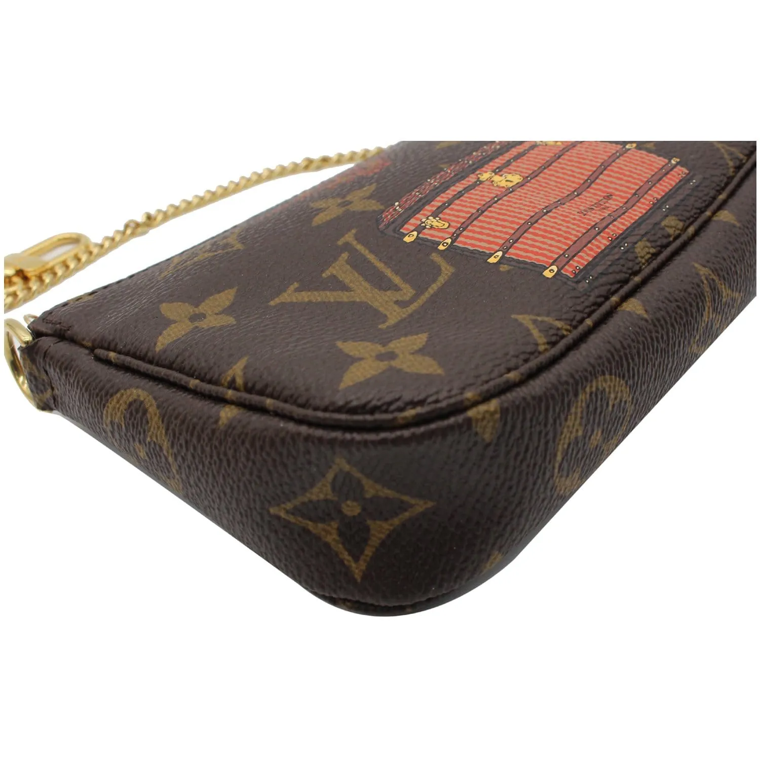 LOUIS VUITTON Inventeur Trunks & Locks Mini Accessories Monogram Canvas Pochette Brown