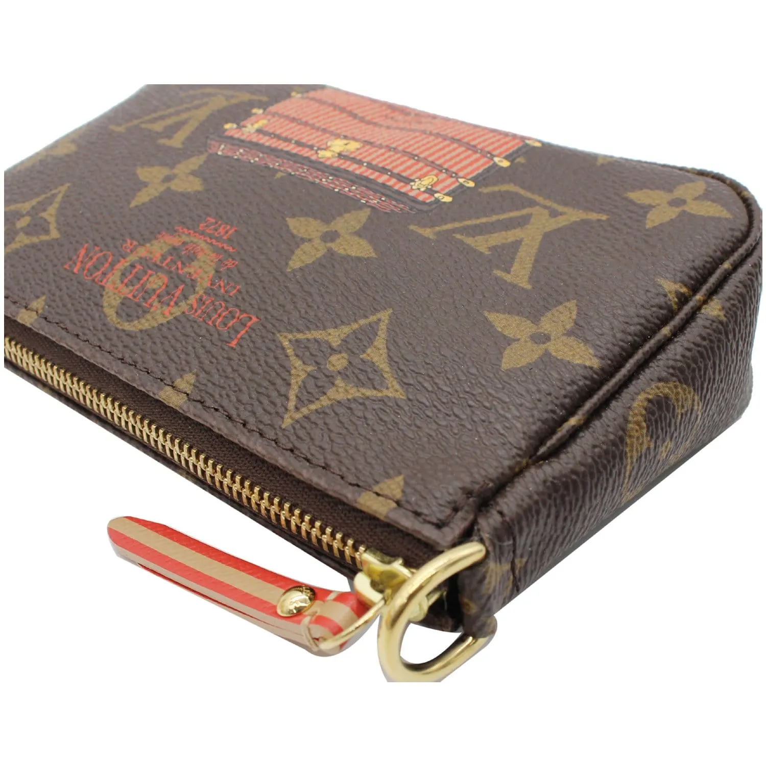 LOUIS VUITTON Inventeur Trunks & Locks Mini Accessories Monogram Canvas Pochette Brown