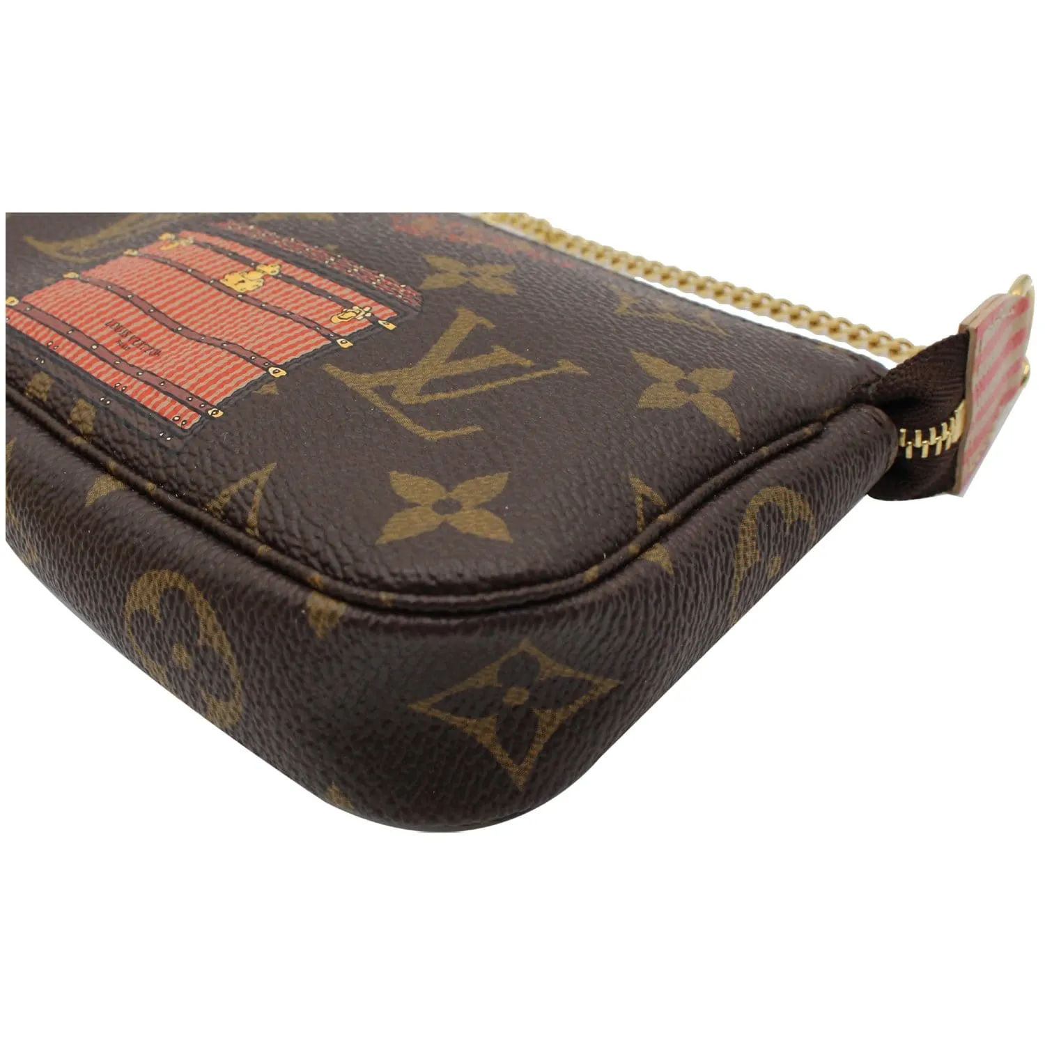 LOUIS VUITTON Inventeur Trunks & Locks Mini Accessories Monogram Canvas Pochette Brown
