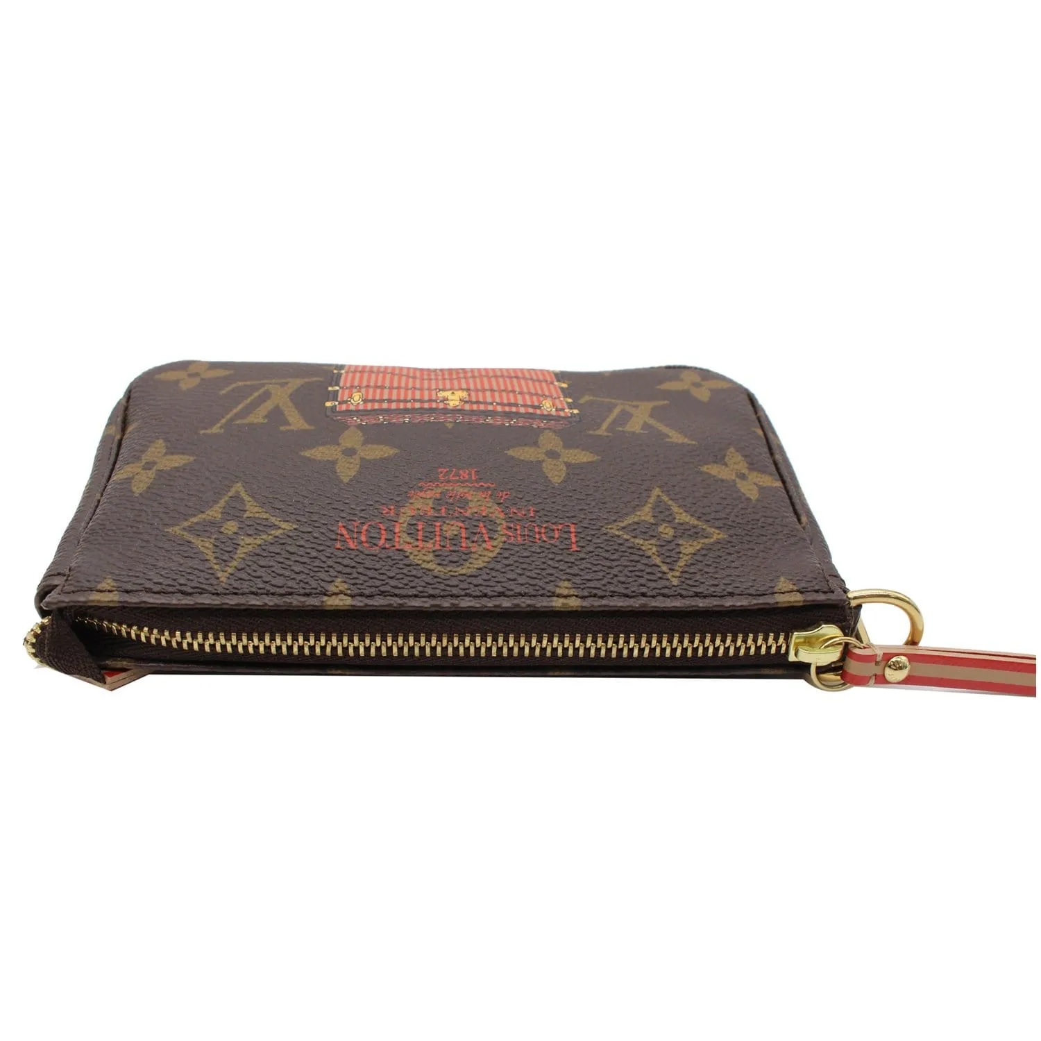 LOUIS VUITTON Inventeur Trunks & Locks Mini Accessories Monogram Canvas Pochette Brown