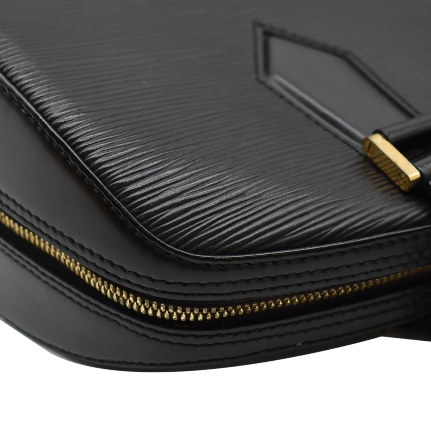 LOUIS VUITTON Jasmine Epi Leather Satchel Bag Black