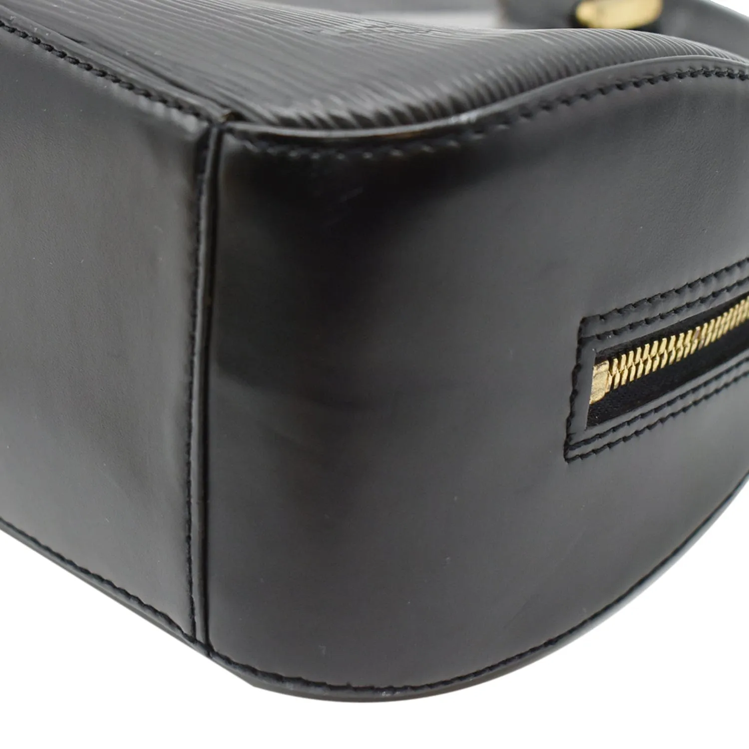 LOUIS VUITTON Jasmine Epi Leather Satchel Bag Black