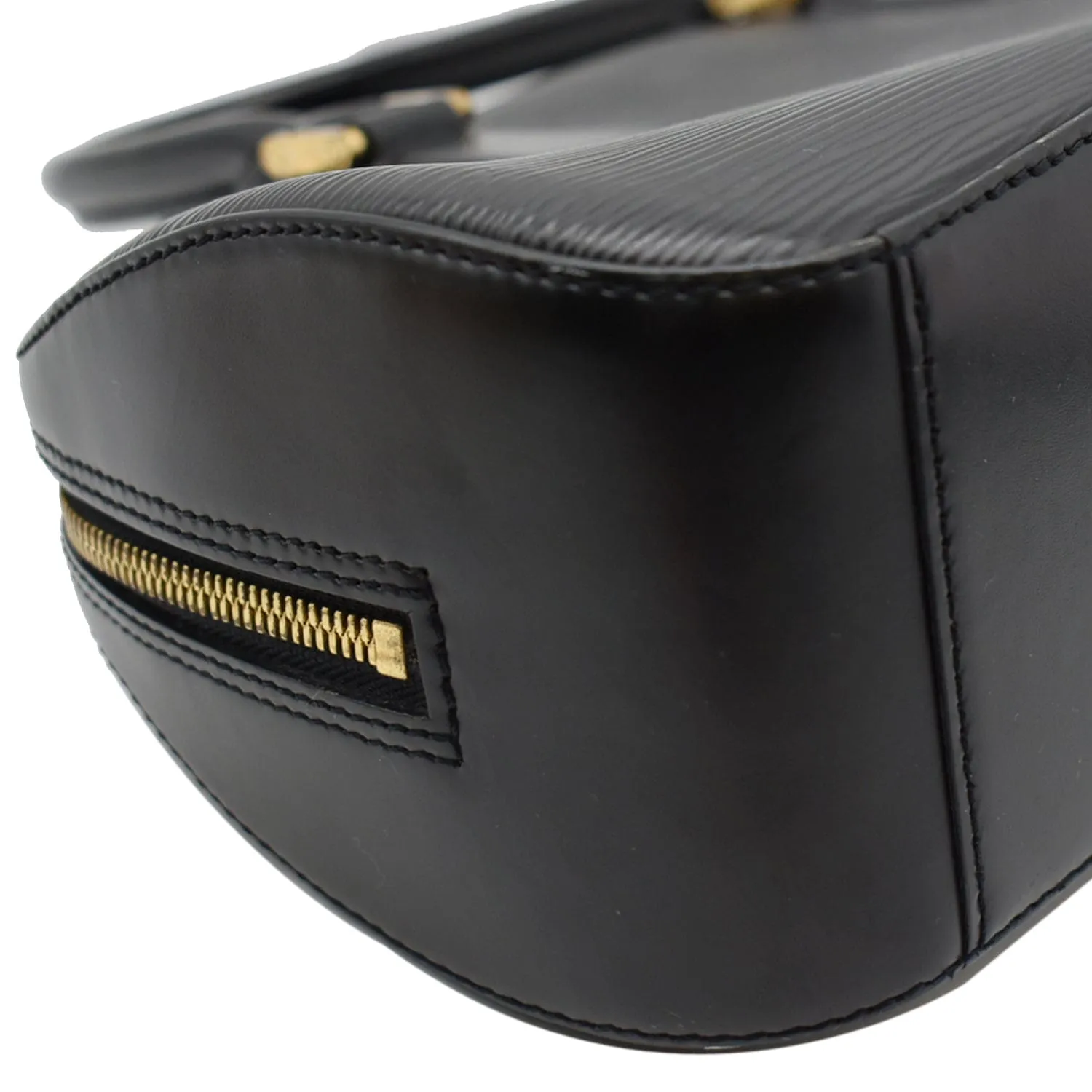 LOUIS VUITTON Jasmine Epi Leather Satchel Bag Black