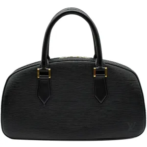 LOUIS VUITTON Jasmine Epi Leather Satchel Bag Black