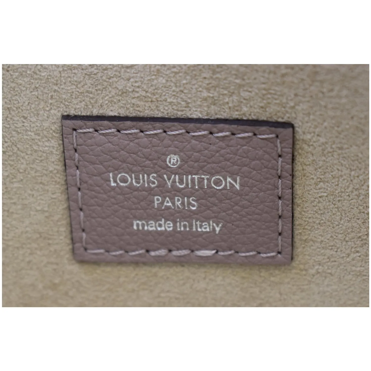 LOUIS VUITTON Jules PM Pochette Leather Clutch Taupe