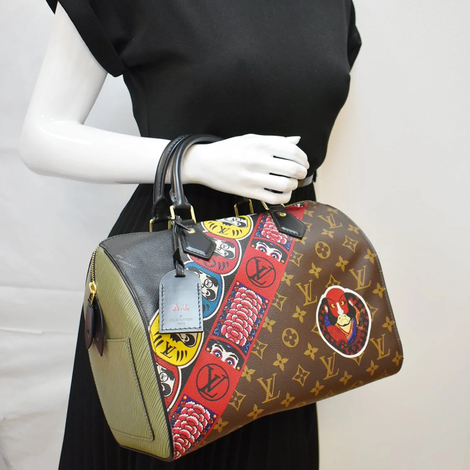 LOUIS VUITTON Kabuki Speedy 30 Monogram Canvas Satchel Bag Brown - Hot Deals