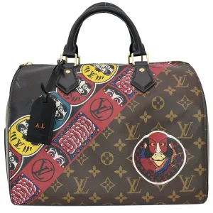 LOUIS VUITTON Kabuki Speedy 30 Monogram Canvas Satchel Bag Brown - Hot Deals