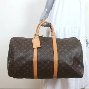 Louis Vuitton Keepall 50 Duffle Bag Brown Monogram Canvas