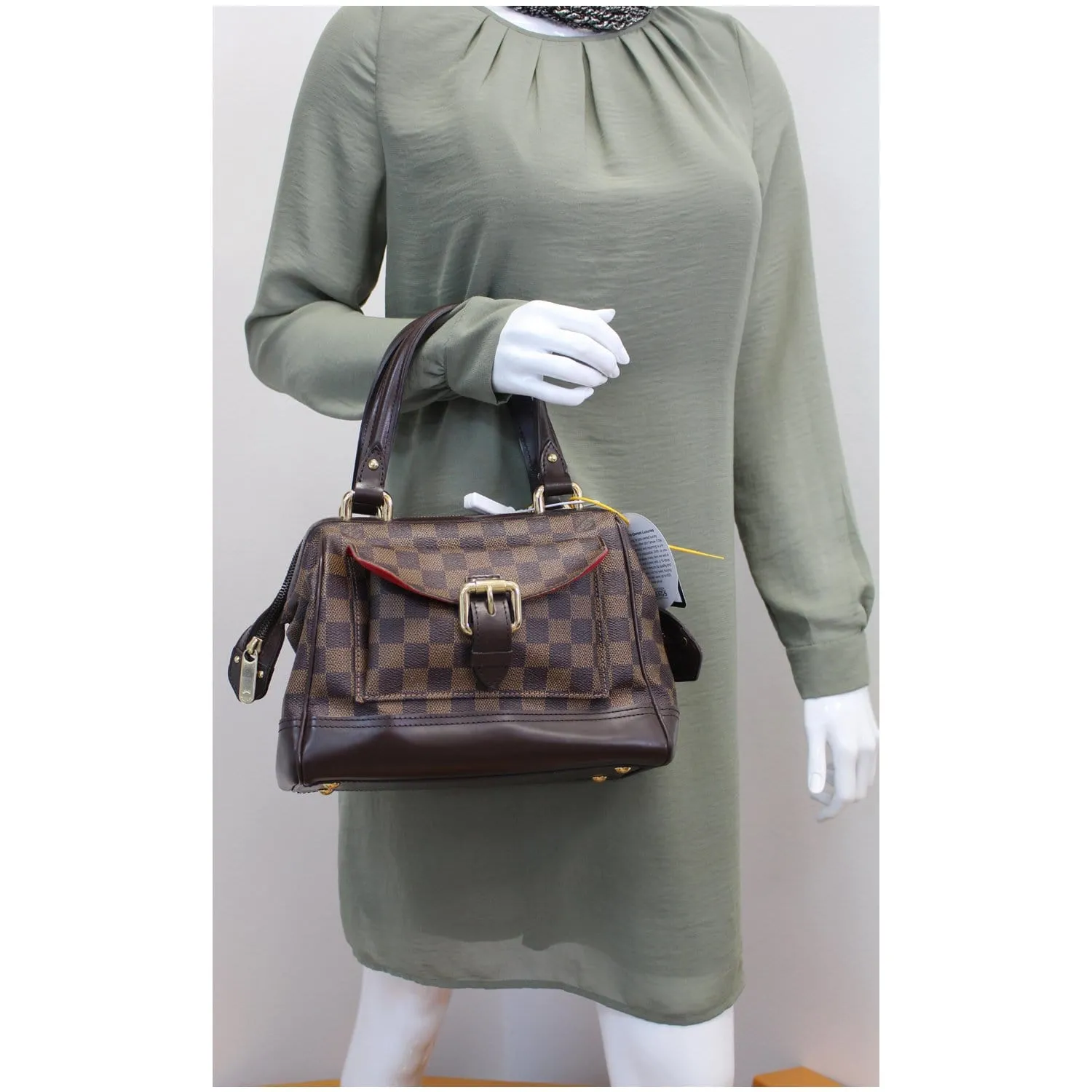 LOUIS VUITTON Knightsbridge Damier Ebene Satchel Bag Brown