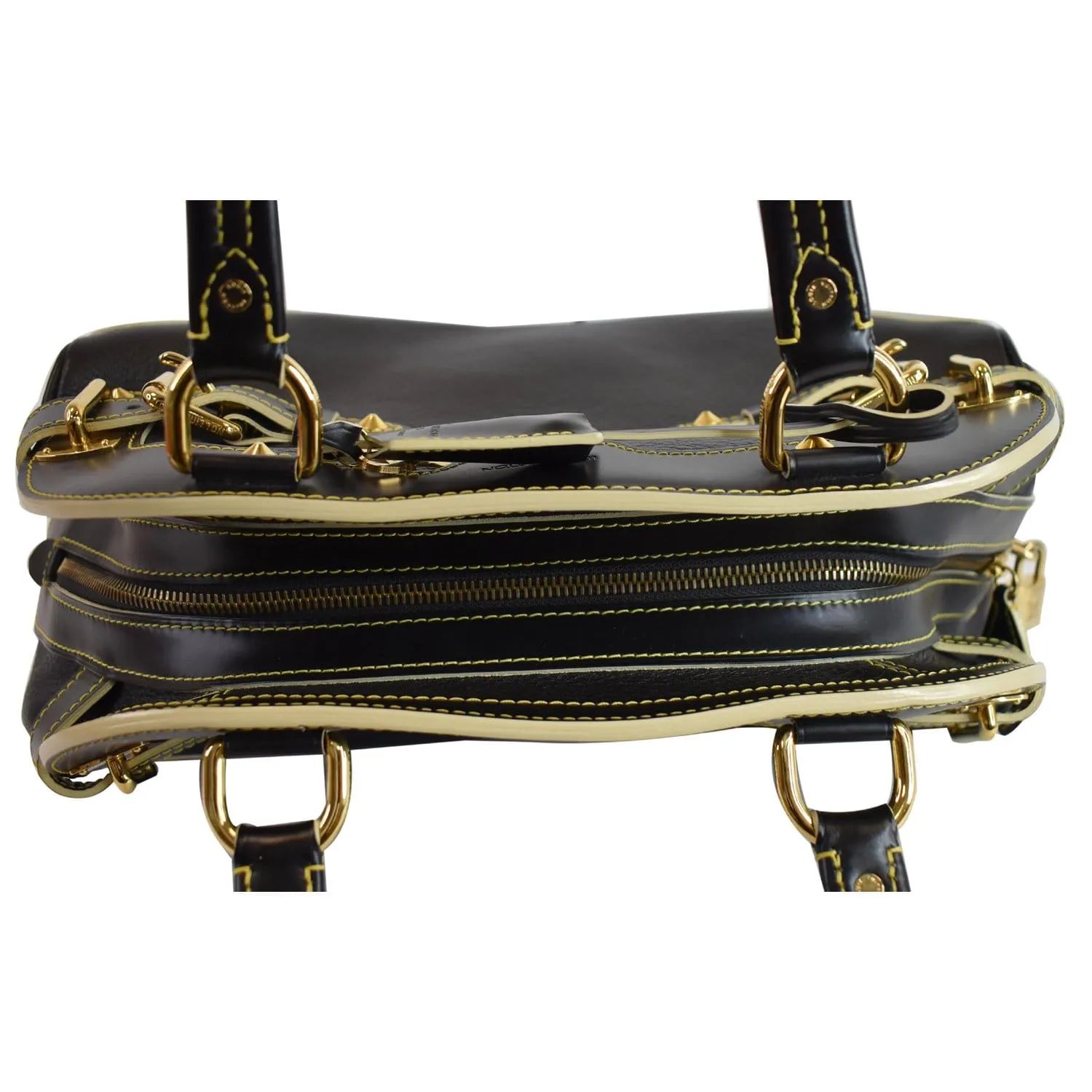 LOUIS VUITTON Le Radieux Suhali Leather Satchel Bag Black