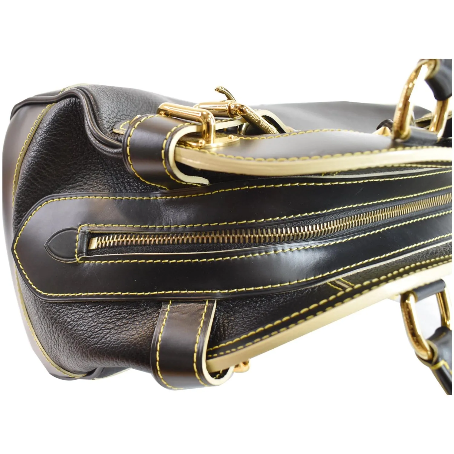 LOUIS VUITTON Le Radieux Suhali Leather Satchel Bag Black