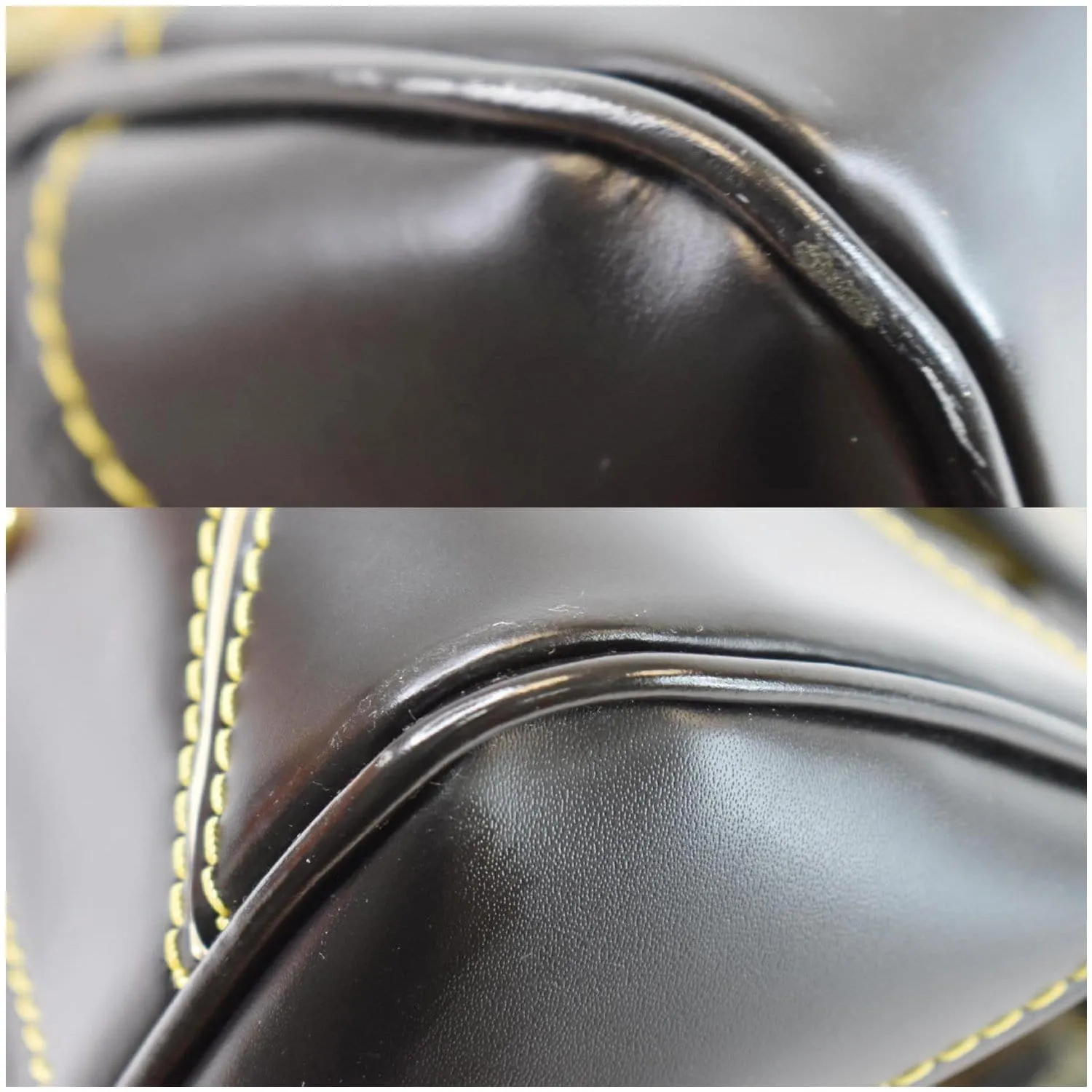 LOUIS VUITTON Le Radieux Suhali Leather Satchel Bag Black