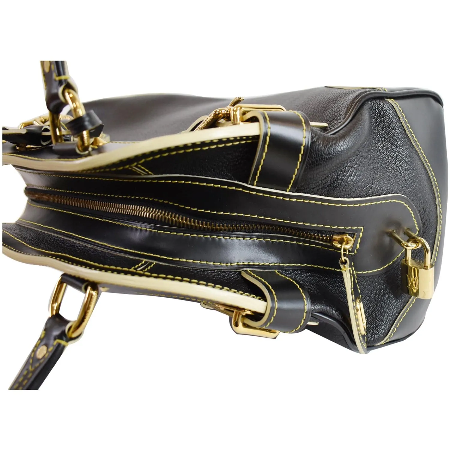LOUIS VUITTON Le Radieux Suhali Leather Satchel Bag Black