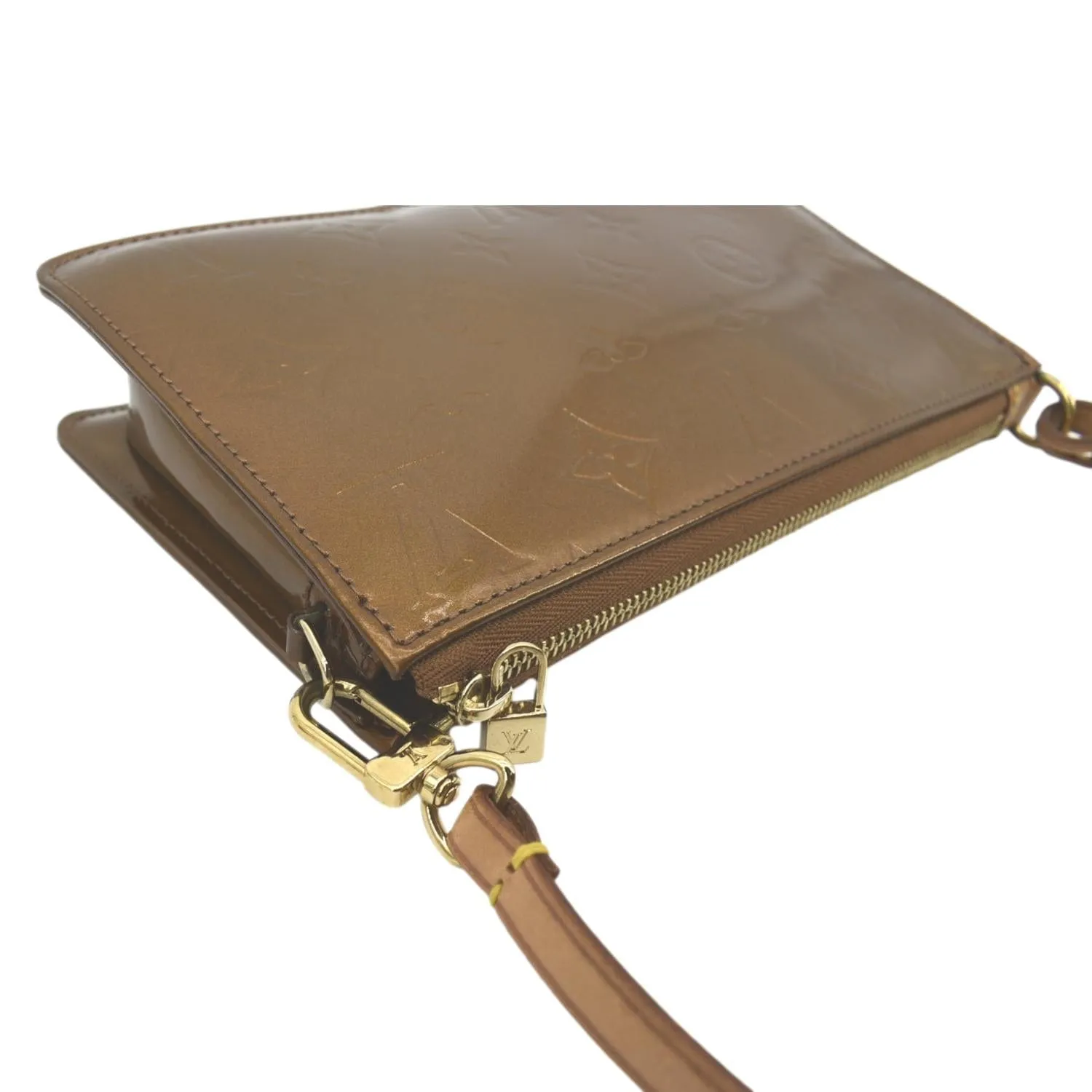 LOUIS VUITTON Lexington Monogram Vernis Leather Pouch Bronze