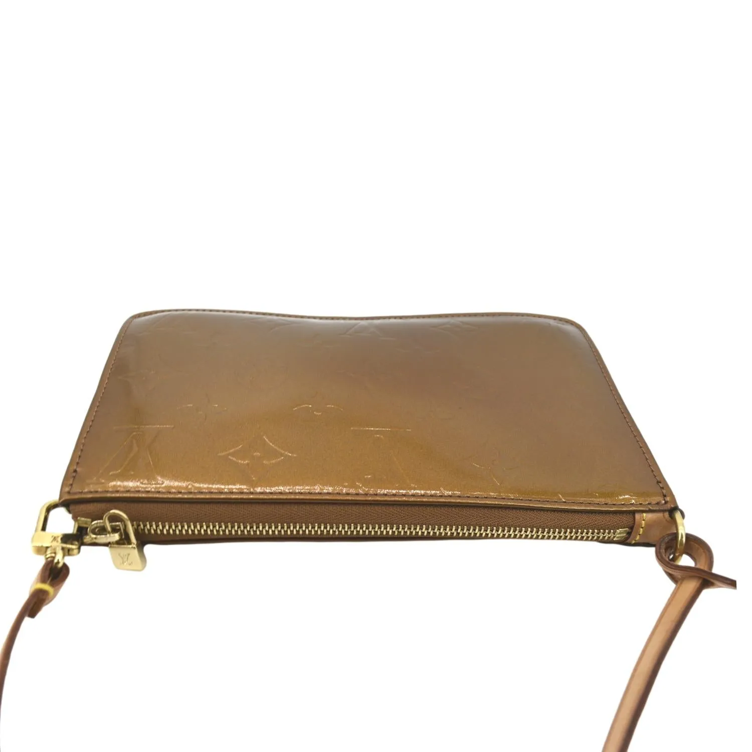 LOUIS VUITTON Lexington Monogram Vernis Leather Pouch Bronze