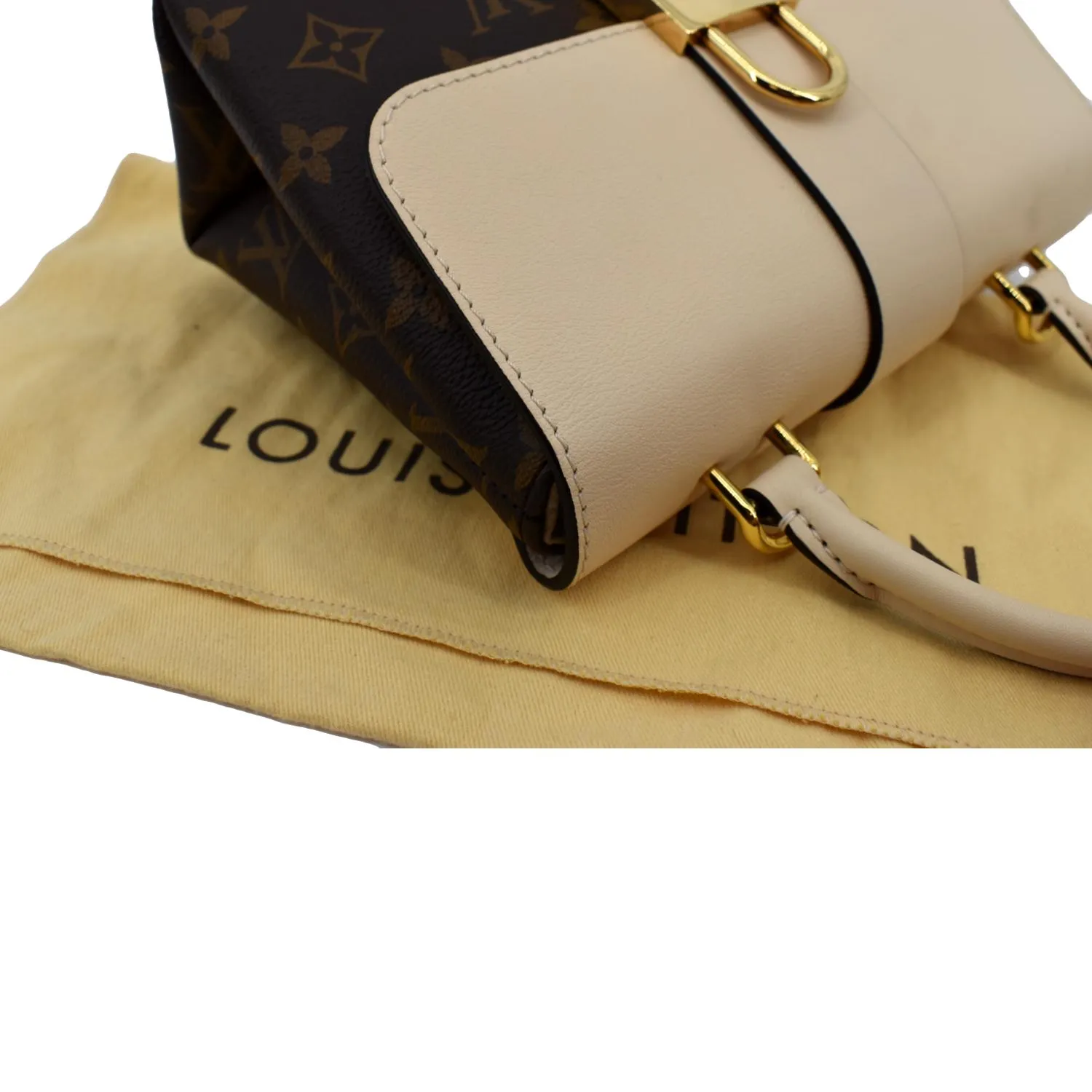 LOUIS VUITTON Locky BB Monogram Canvas Satchel Bag Neutral