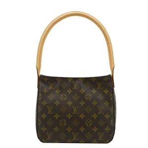 LOUIS VUITTON Looping MM Monogram Canvas Shoulder Bag Brown