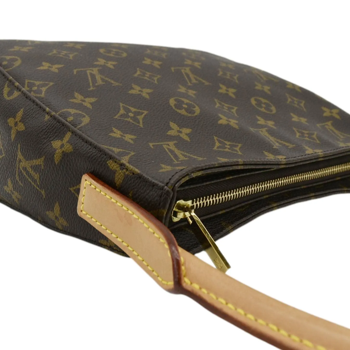 LOUIS VUITTON Looping MM Monogram Canvas Shoulder Bag Brown