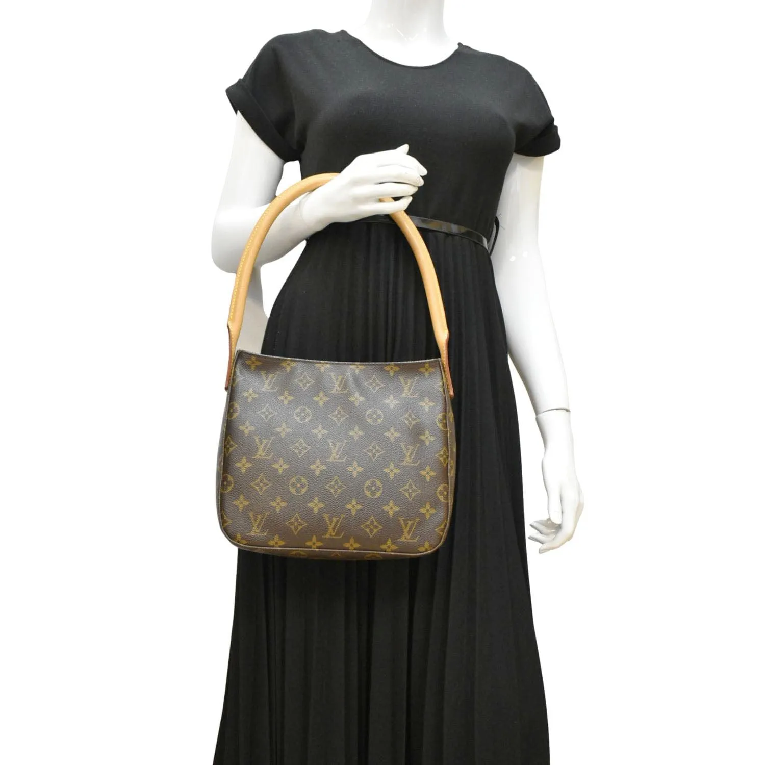 LOUIS VUITTON Looping MM Monogram Canvas Shoulder Bag Brown
